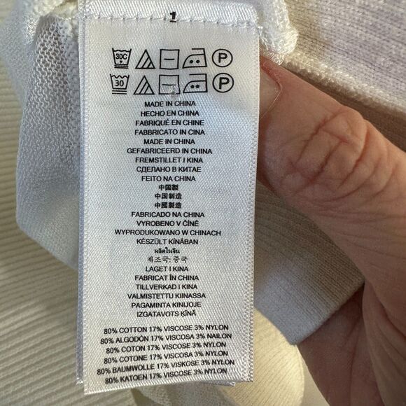 NWT Michael Kors Cream and Sheer Stripes Sleeveless Deep Scoop Neck Tank Top SM - Picture 9 of 12